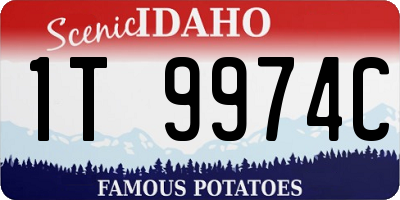 ID license plate 1T9974C