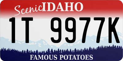 ID license plate 1T9977K