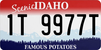 ID license plate 1T9977T