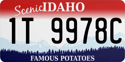 ID license plate 1T9978C