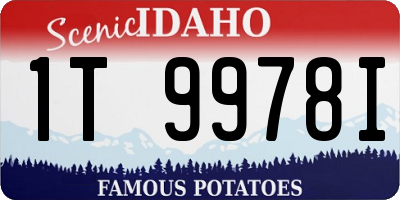ID license plate 1T9978I