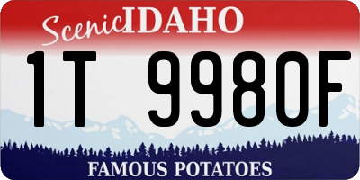ID license plate 1T9980F