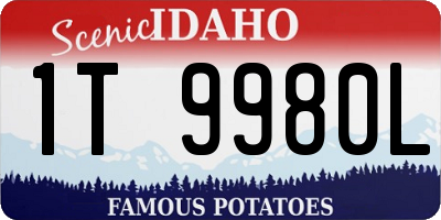 ID license plate 1T9980L