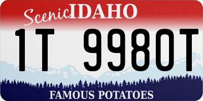 ID license plate 1T9980T