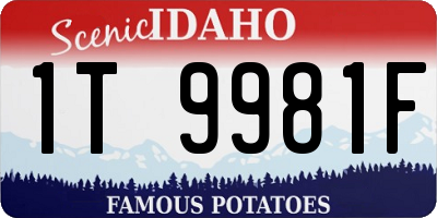 ID license plate 1T9981F