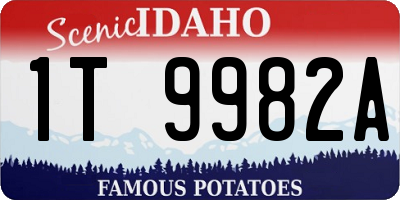 ID license plate 1T9982A