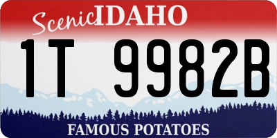 ID license plate 1T9982B