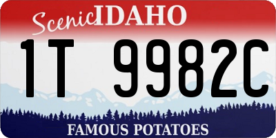 ID license plate 1T9982C