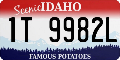 ID license plate 1T9982L