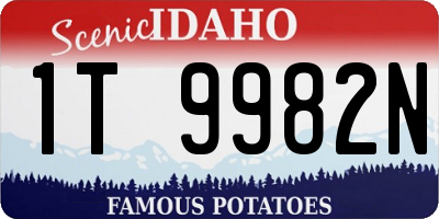 ID license plate 1T9982N