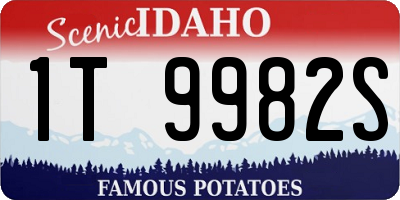 ID license plate 1T9982S
