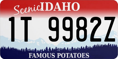 ID license plate 1T9982Z
