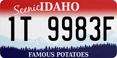 ID license plate 1T9983F