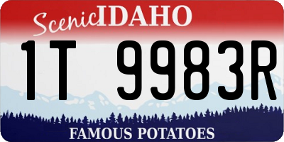 ID license plate 1T9983R