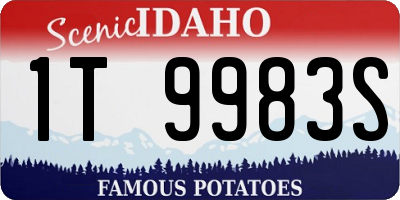ID license plate 1T9983S