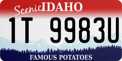ID license plate 1T9983U