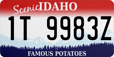 ID license plate 1T9983Z