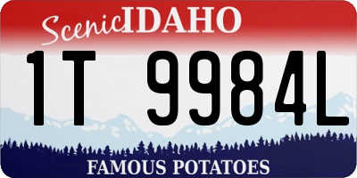 ID license plate 1T9984L