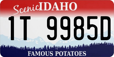 ID license plate 1T9985D