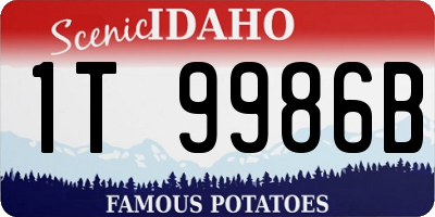 ID license plate 1T9986B