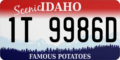 ID license plate 1T9986D