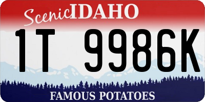 ID license plate 1T9986K