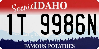 ID license plate 1T9986N