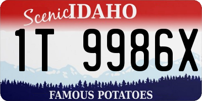 ID license plate 1T9986X