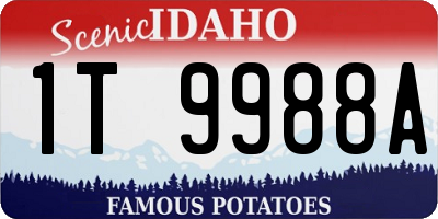 ID license plate 1T9988A