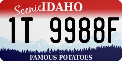ID license plate 1T9988F