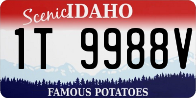 ID license plate 1T9988V