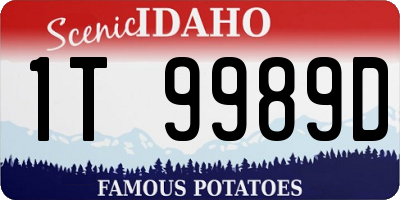 ID license plate 1T9989D