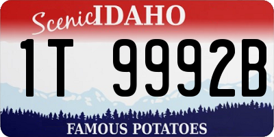 ID license plate 1T9992B