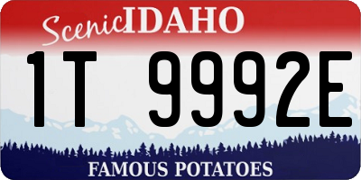 ID license plate 1T9992E