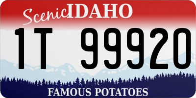 ID license plate 1T9992O