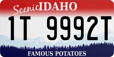ID license plate 1T9992T