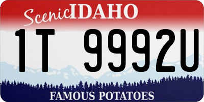 ID license plate 1T9992U