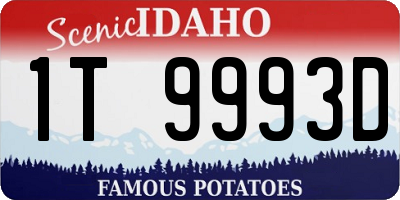 ID license plate 1T9993D