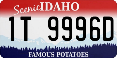 ID license plate 1T9996D