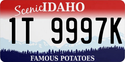 ID license plate 1T9997K