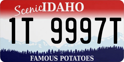 ID license plate 1T9997T