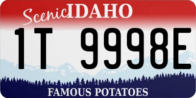 ID license plate 1T9998E