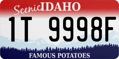 ID license plate 1T9998F