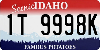 ID license plate 1T9998K