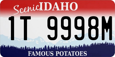 ID license plate 1T9998M