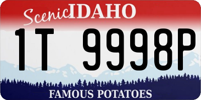ID license plate 1T9998P