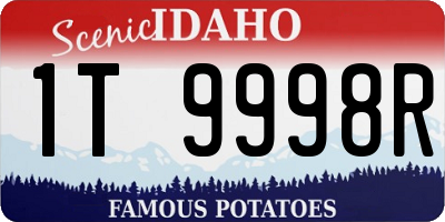 ID license plate 1T9998R