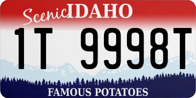 ID license plate 1T9998T