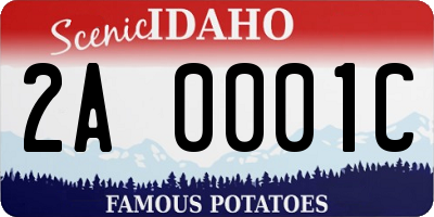 ID license plate 2A0001C