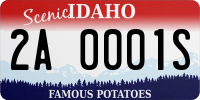 ID license plate 2A0001S
